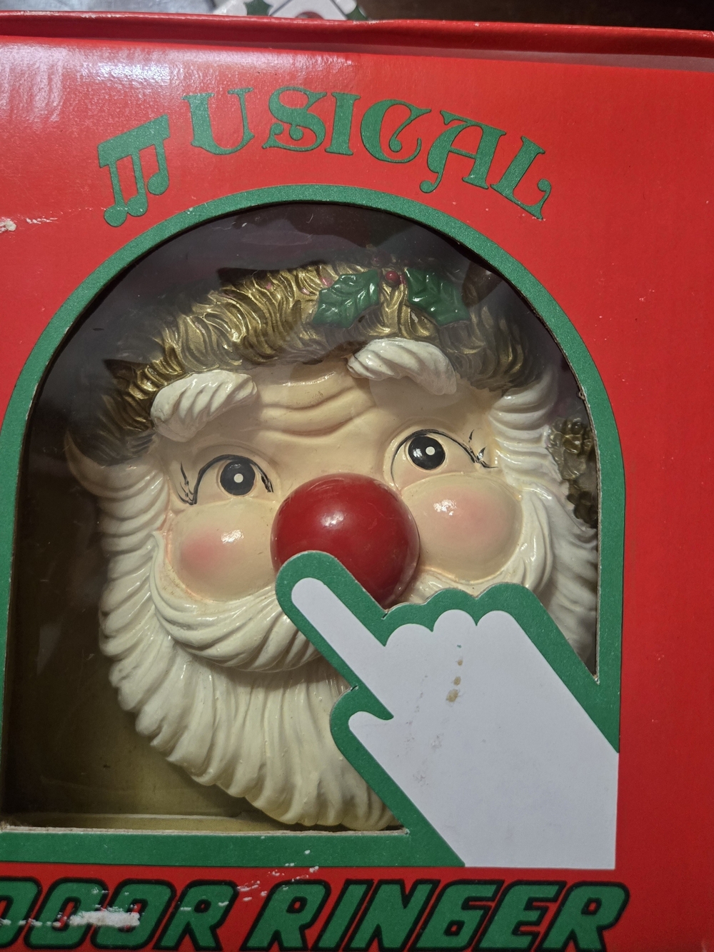 Santa Door Ringer - Red and White Holiday Decor